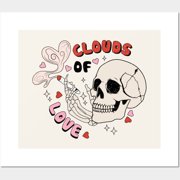 Clouds of Love Skeleton Wall Art by Nessanya